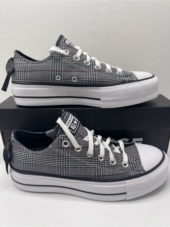 Converse Shoes - Converse A13881F CTAS LIFT OX
BLACK/WHITE/BLACK Platform Sneakers
 Plaid Low Top